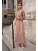 AMBER TULLE SLIM FIT SKIRT - TAUPE