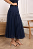 AMBER SLIM FIT TULLE SKIRT - NAVY