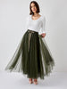 ARIA LONG TULLE SKIRT - KHAKI