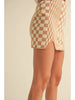 CHESS PATTERNED KNITTED SKIRT