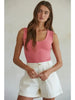 DOUBLE LAYERED SEAMLESS TOP - CHERRY