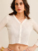 FINE RIBBED KNIT CARDIGAN - CREAM