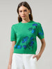 KERSEY FLORAL PLEATED SWEATER TOP