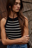 KNIT SWEATER RIBBED STRIPED TANK TOP