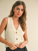 KNITTED VEST - BEIGE