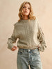 LACE TRIM CABLE KNITTED TOP