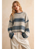 LUREX STRIPE PATTERN SWEATER TOP