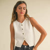 METAL BUTTON DETAIL KNIT VEST
