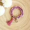 METALLIC CHAIN LINK BANGLE KEYCHAIN | LIGHT PINK