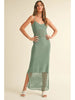 NET PATTERN BOTTOM KNITTED DRESS
