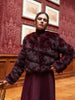 PAULA SHORT FAUX FUR JACKET -  BORDEAUX