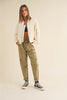 QUILTED GAUZE FABRIC BOMBER JACKET