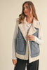 SHERPA CONTRASTED DENIM VEST