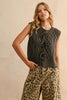 CABLE KNITTED VEST - OLIVE