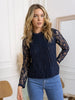 TIFFANY LACE BLOUSE - NAVY