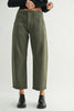UTILITY SEAMED BARREL JEANS - OLIVE