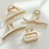 VERA IVORY GOLD METAL CLAW CLIPS