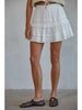 WOVEN 100% COTTON TIERED RUFFLE MINI SKORT