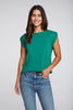 BOXY ROLL SLEEVE PULLOVER - AQUAMARINE GREEN