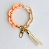 Chain Link Bangle Keychain | Boho Acrylic Peach