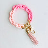 Chain Link Bangle Keychain | Boho Acrylic Pink
