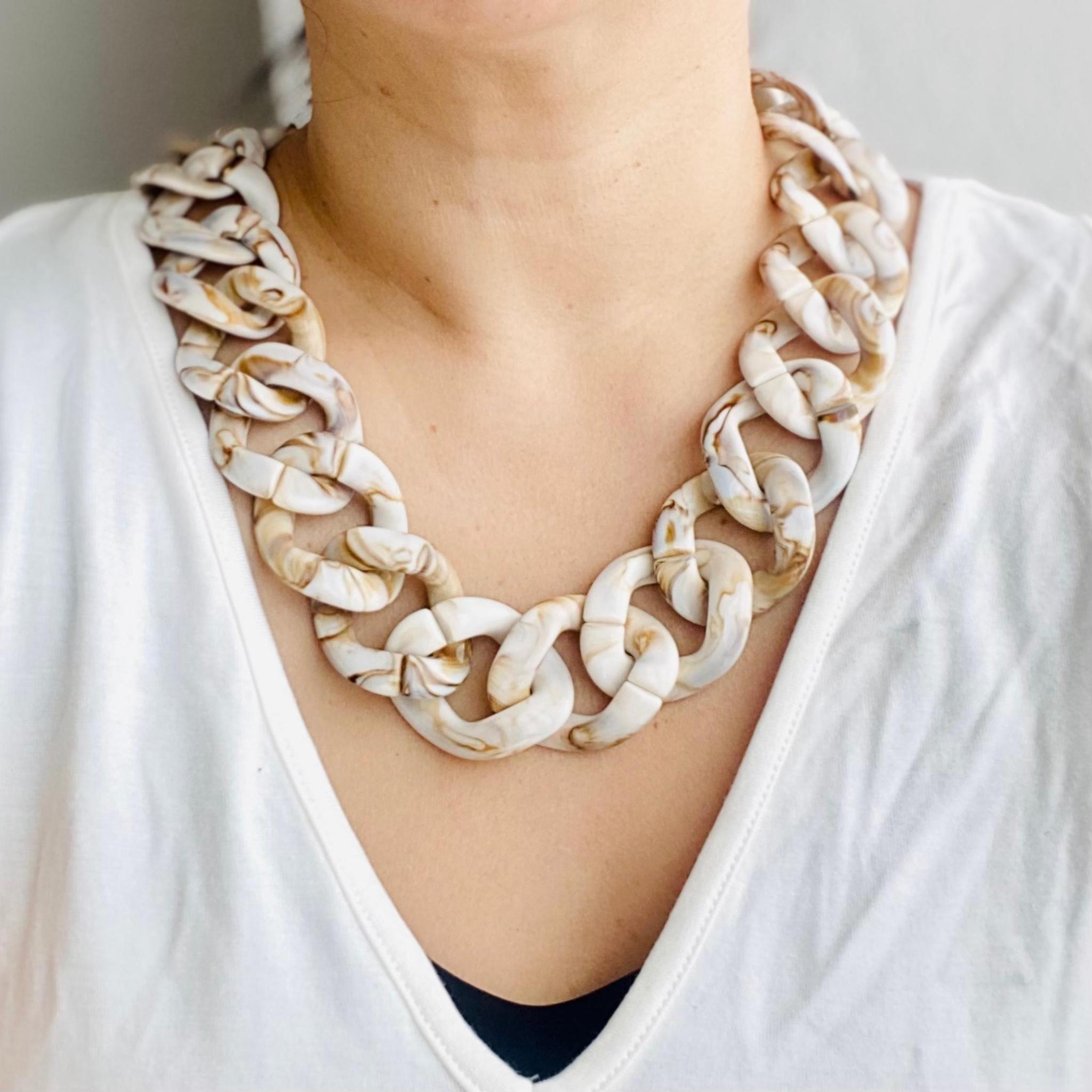 Oversize Acrylic Chain Necklace -Clear