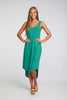 POOR BOY RIB DOUBLE SCOOP HI LO SHIRTTAIL MIDI DRESS