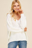 SOFT V NECK KNIT SWEATER - IVORY