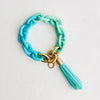 Chain Link Bangle Keychain | Boho Acrylic Teal